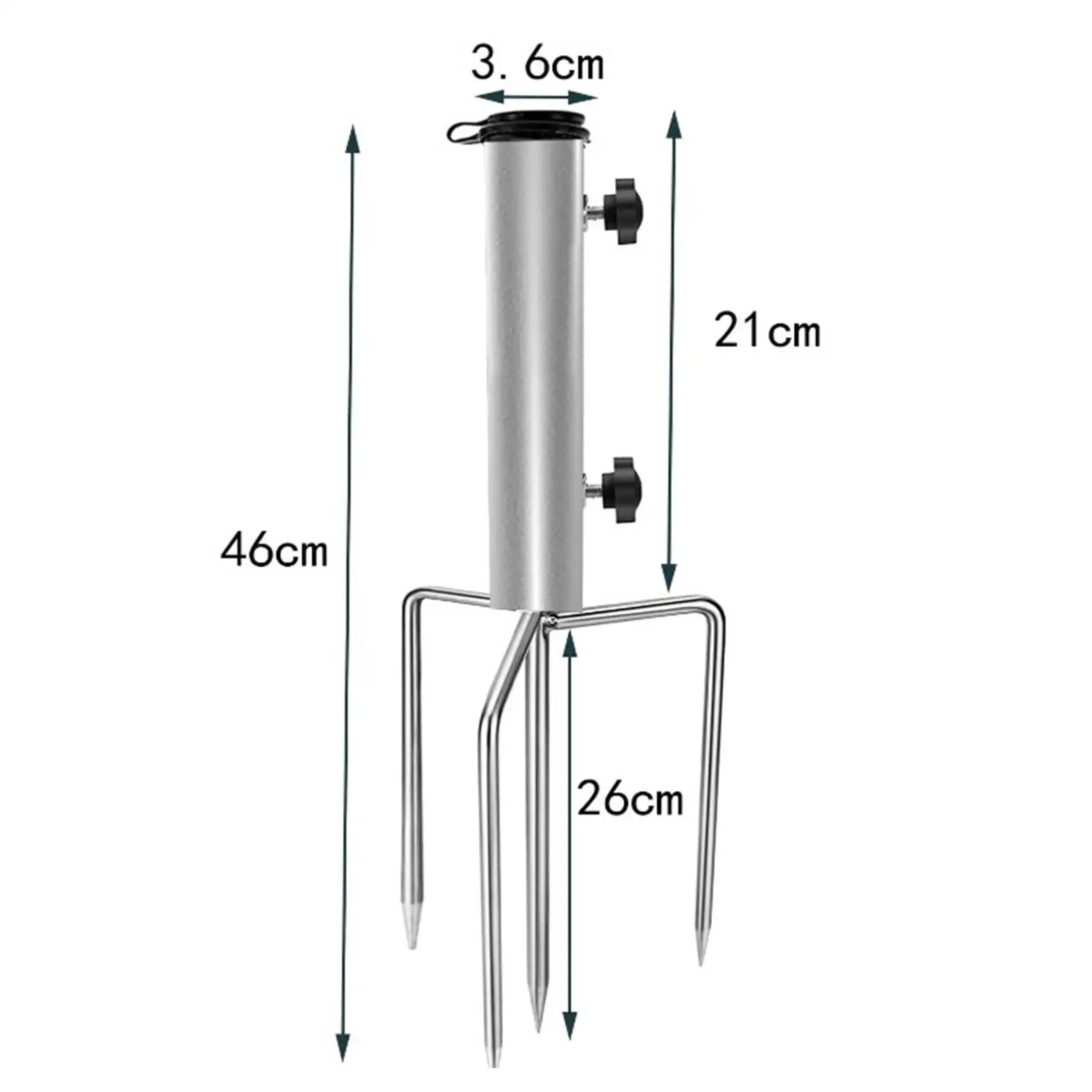 Parasol Stand Sunshade Portable with 4 Spikes Parasol Ground Anchor Umbrella Base Stand for Outdoor Garden Backyard Lawn Picnics