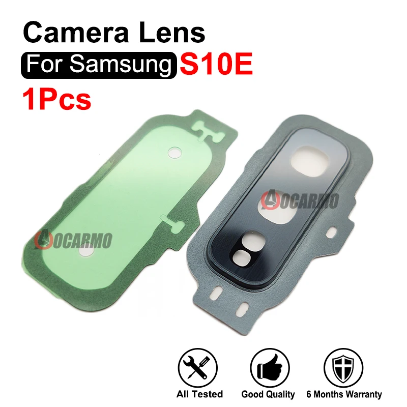 For Samsung Galaxy S10E S10e Rear Black Camera Lens With Frame And Sticker Replacement Parts