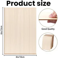 10x15cm 2.5mm Thick Wood Sheets,Unfinished Balsa Wood Slices for Crafts DIY Woodsheet for Wooden DIY Ornaments School Projects 2