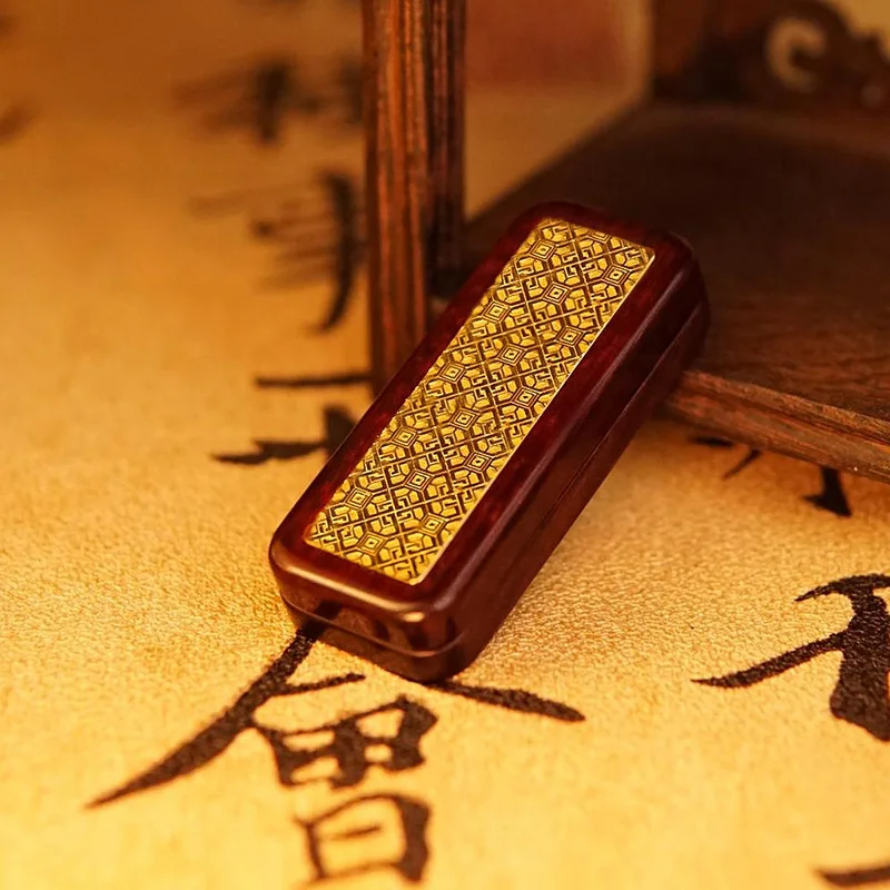 Sandalwood Dingding Paragraph EDC Fidget Spinner Stress Relief Toy Mechanical Push Card Fingertip Slider ADHD Relief Tools