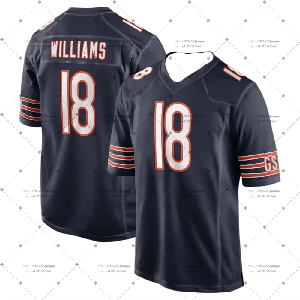 2026 Chicago Williams #18 Rome Odunze 15 Bears American Football Jersey Men Women Short Sleeve Mesh Breathable Quick-dry T-shirt