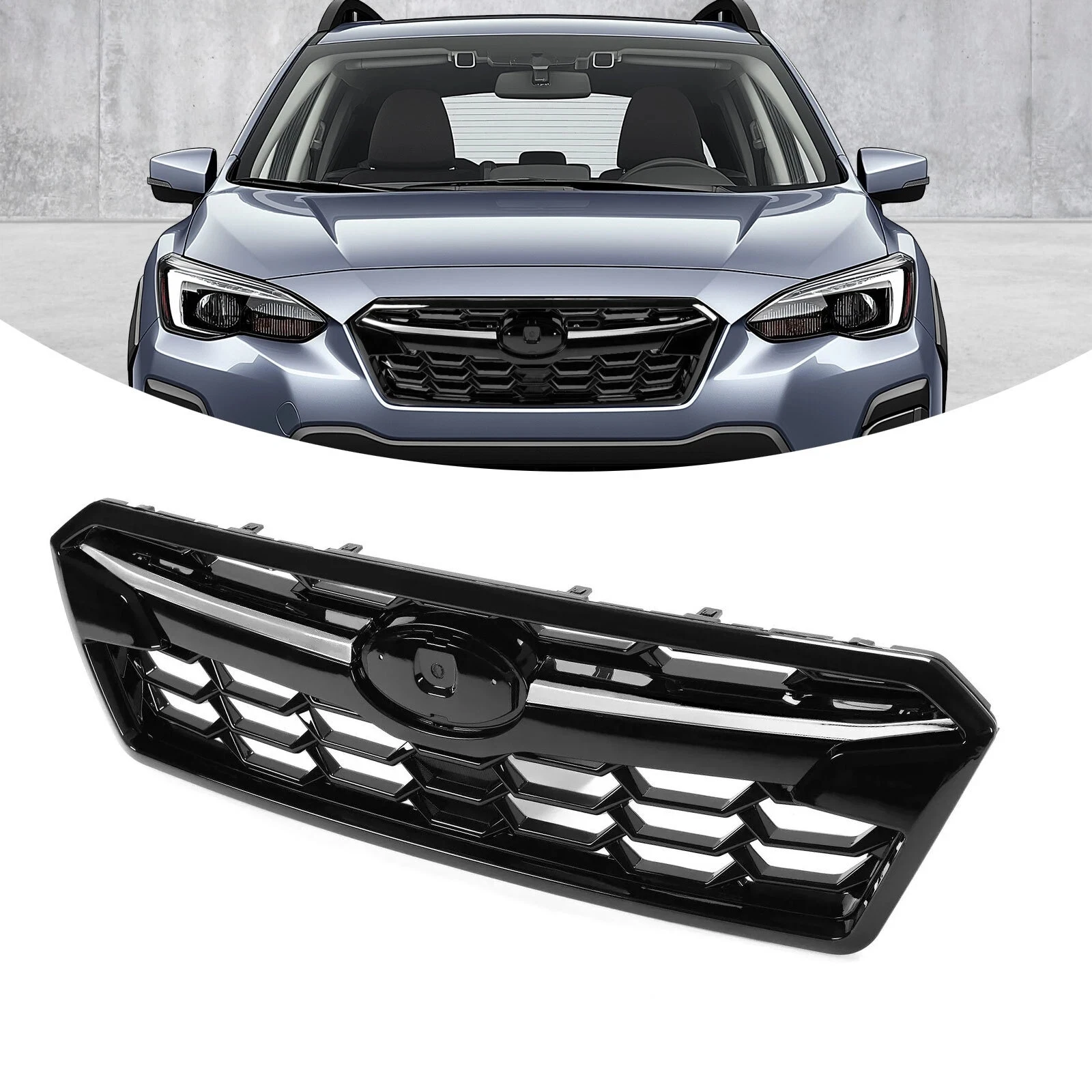 

FOR Subaru Crosstrek/XV 2018-2020 Electroplated Bright Strip Front Grille OE 91122‑FL100 Car accessories
