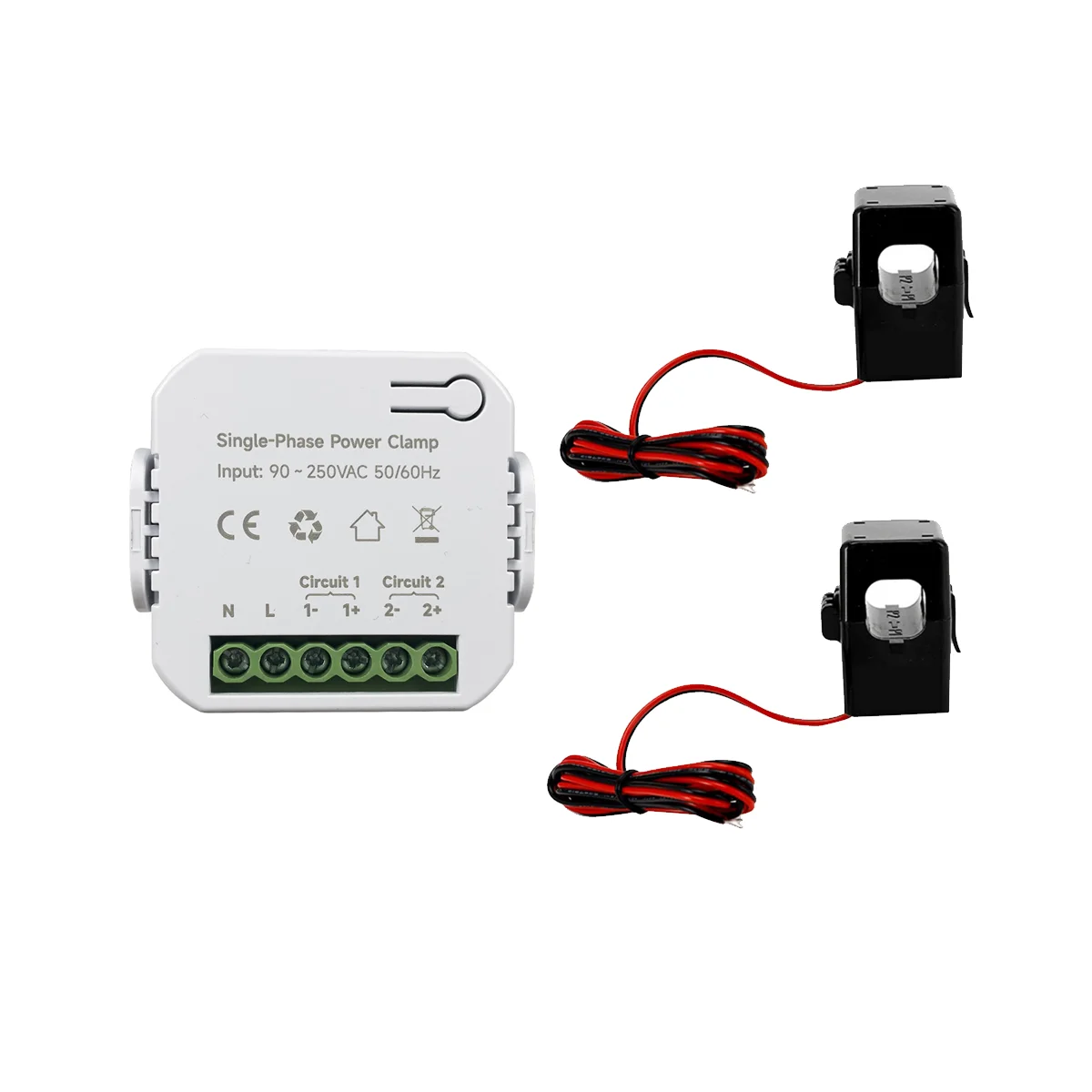 

200A Tuya Smart WiFi Energy Meter with 2XCurrent Transformer Clamp 90- 250V KWh Power Monitor Electricity Statistics