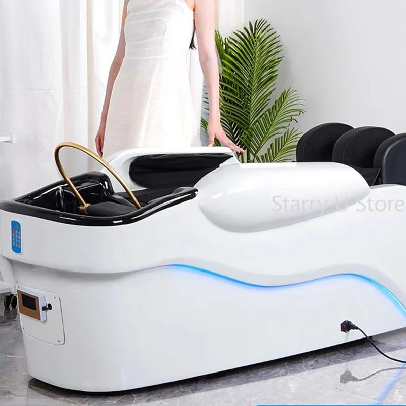 Head Spa Shampo Chair Luxury AdjustElectric Portable Hair Washing Station Chair Massage Krzeslo Szampon Salon Equipment MQ50SC