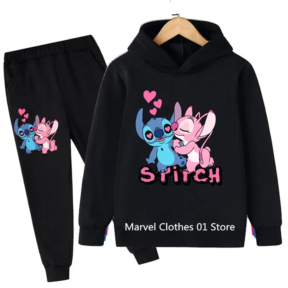 2pcs Set Clothing Stitch Hoodies Boys Girls Casual Long-Sleeves Sweatshirt+Long Pants Sets For 2-13 Years Kids Autumn Clothes