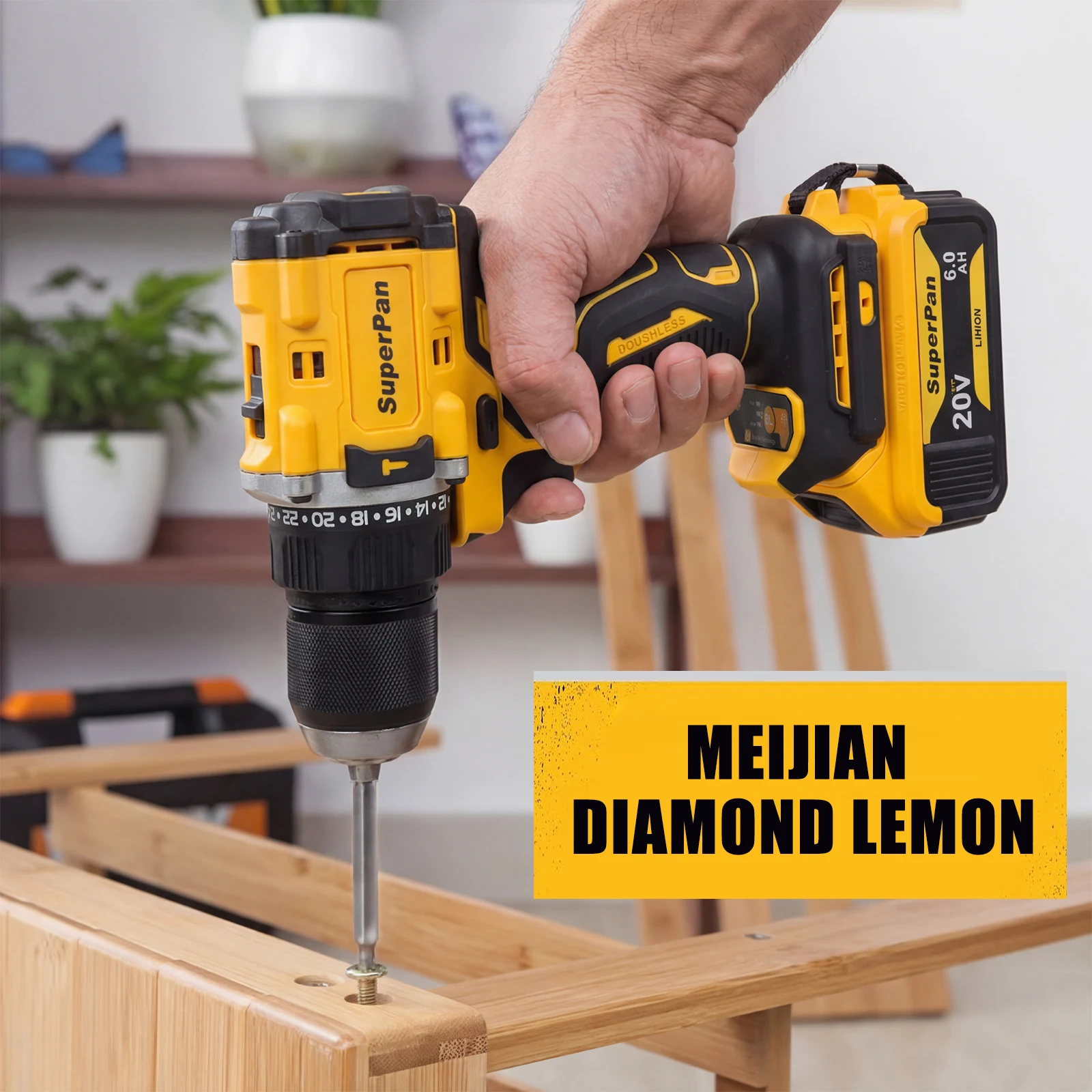 

Compact Brushless Drill, 20V, 90Nm, 2000RPM, Lightweight for Long Time Use, Household & Professional Tool, Bare Unit,For Dewalt