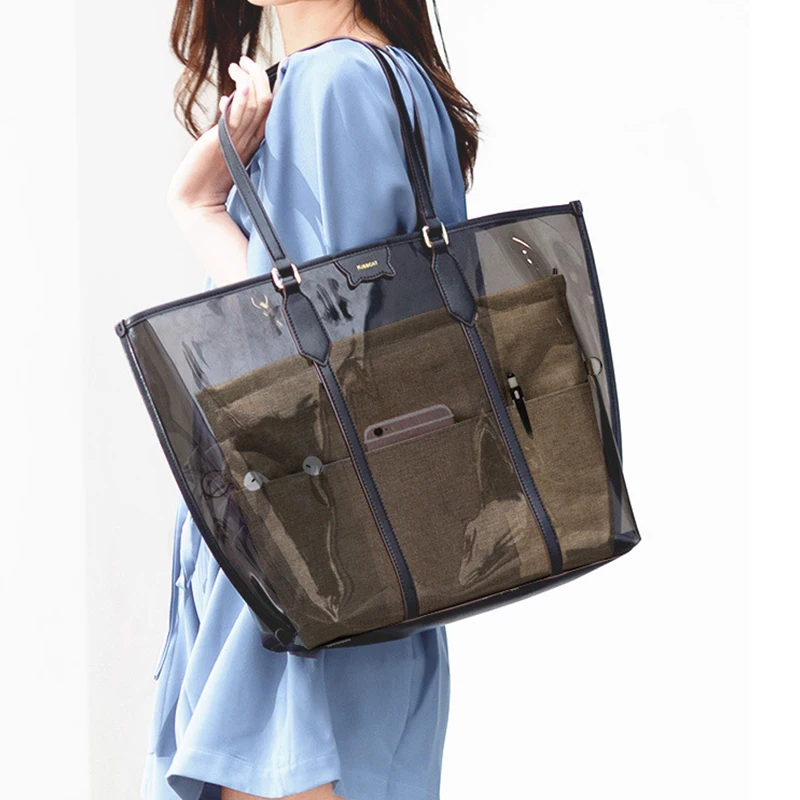 TINBERON Tote Cosmetic Bag Suitable for Women Brand Bag High Quality Oxford Cloth MakeUp Organizer Insert Bag Travel Inner Purse