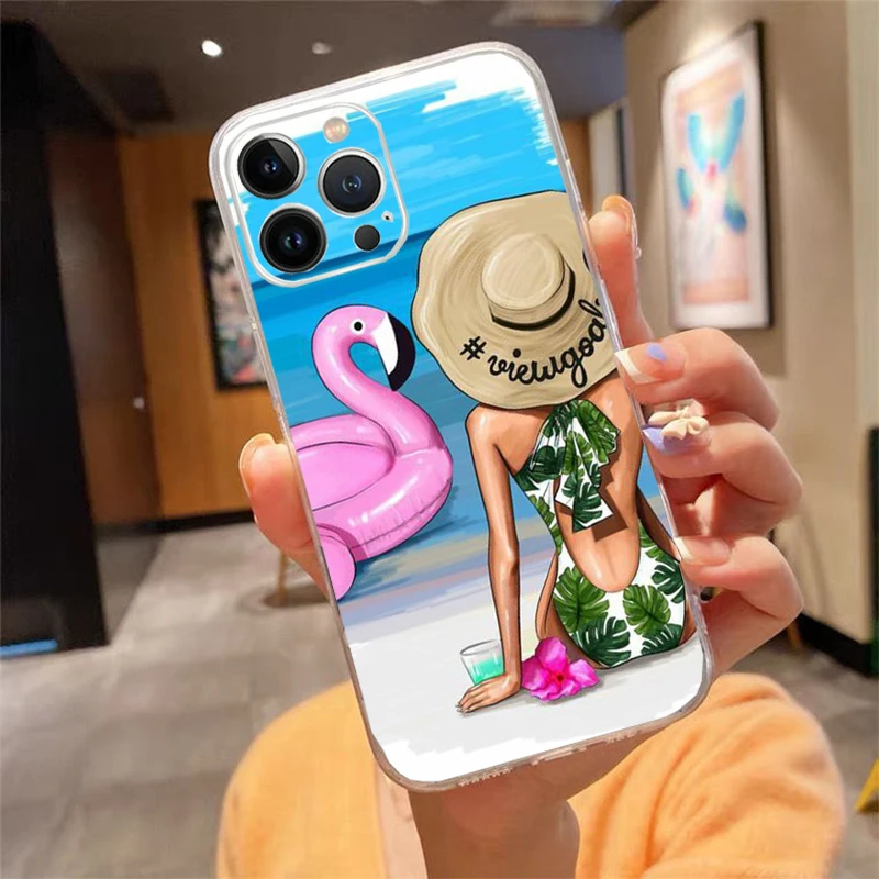 

Phone Case For iphone 17ProMax Air 16 15 14 13 Pro Max 15 16 Pro 15Plus Fashion Summer Princess Travel Girl