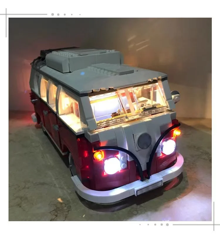 1354PCS Volkswagen T1 Camper Bricks Van Car Model Bluding Blocks High-Techc Ideas Bus Compatible Technical 10220 Toy Kid Gift