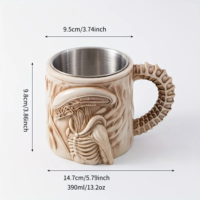 1PC New Xenomorph Mug 3D Flat Heat Transfer Alien Coffee Cup for Home And Office - Image 4