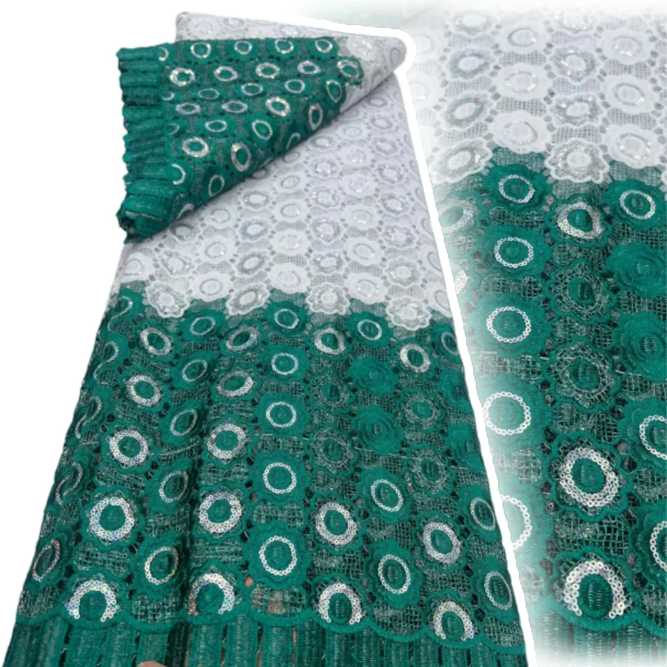 

5 Yards Sequins Cord Lace Fabric Nigerian Guipure Cord Lace Sequence Tulle Fabrics Sequins Lace for Dress Sewing CC1755