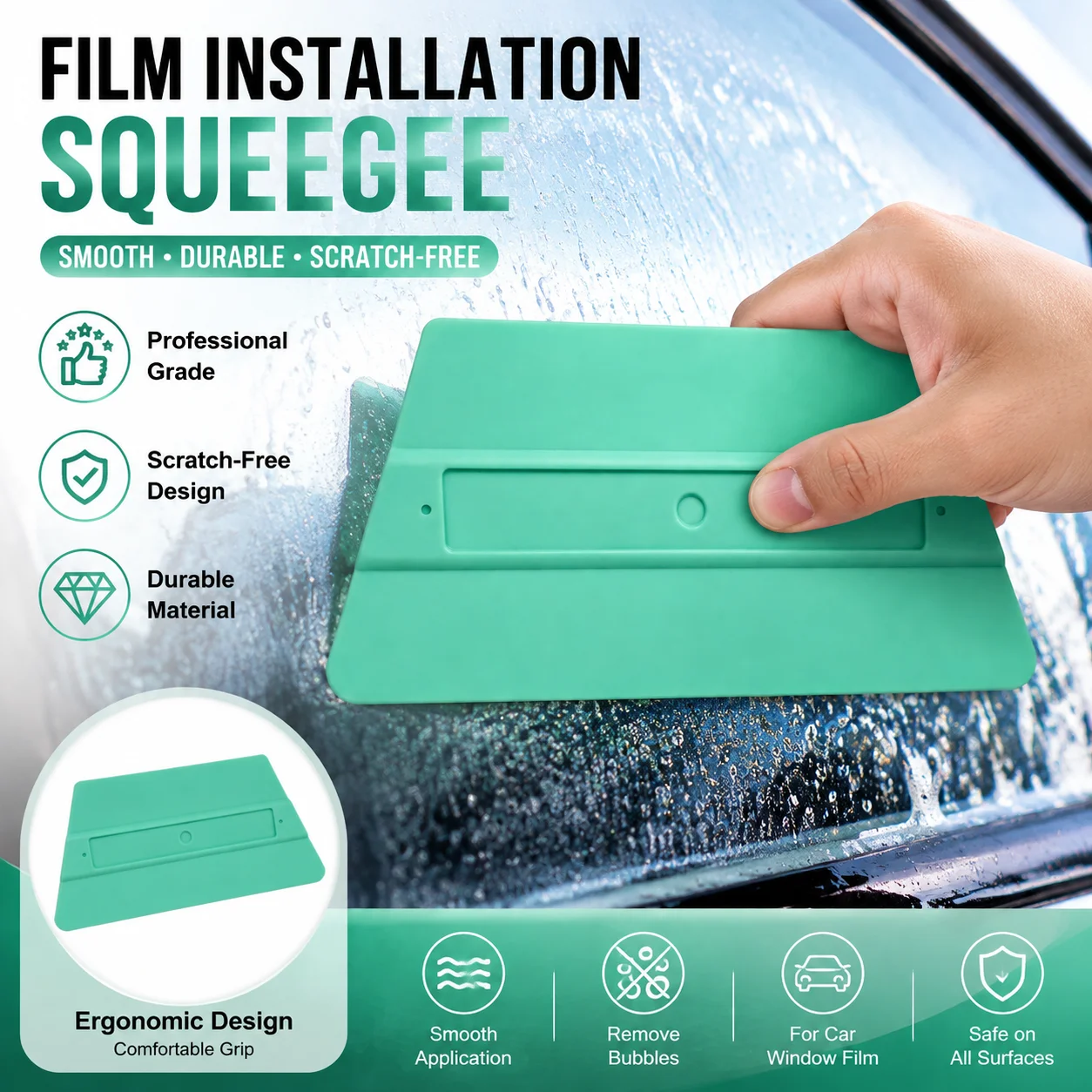 Car Vinyl Wrap Tool Magnetic Squeegee PPF Tint Film Scraper Window Sticker Bubble Remover Auto Detailing Tool