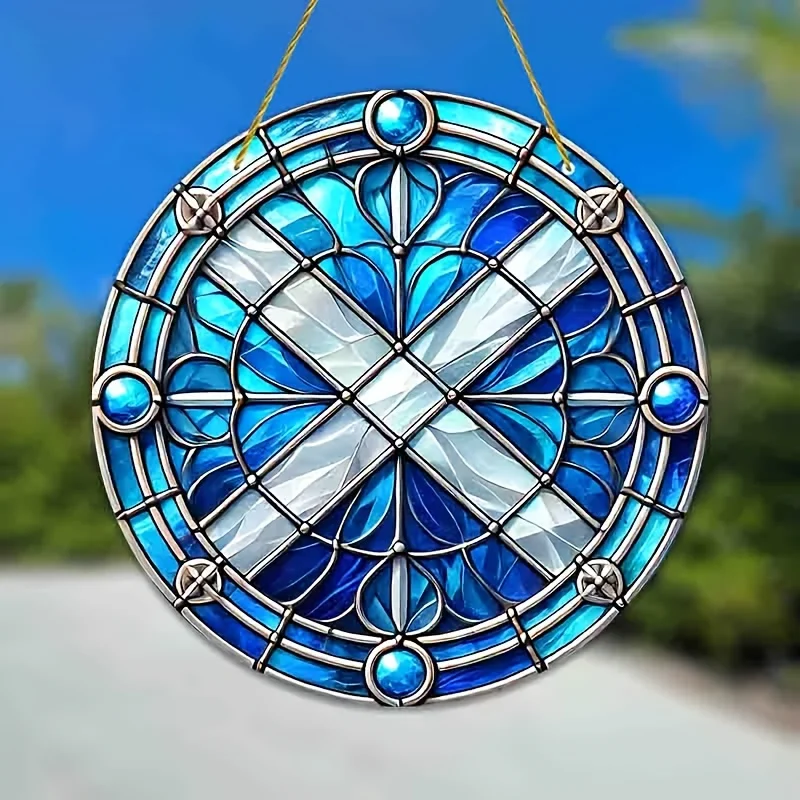 عقدة سلتيك صائد الشمس نافذة ملونة معلقة ديكور عيد الميلاد زخرفة جدار الفن SunCatcher مزرعة ديكور ، هدية هووسورمينغ