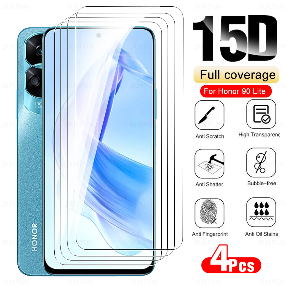 Pellicola salvaschermo 4 pezzi per Honor 90 Lite 5G vetro temperato protettivo Honer Honar 90 Lite Honor90 Light Honor90Lite 2023 6.7 pollici