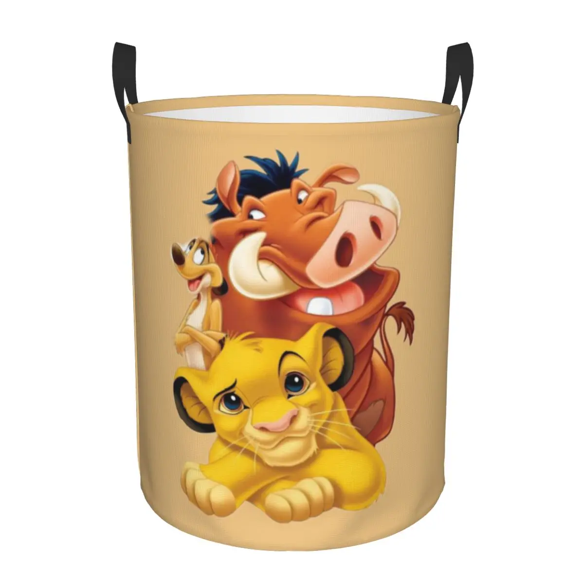 

Customized Hakuna Matata The Lion King Laundry Basket Collapsible Large Clothing Storage Bin Simba Pumbaa Cartoon Baby Hamper