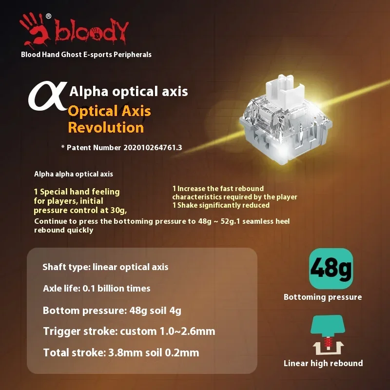 A4Tech Bloody Savage Impact AT98 لوحة مفاتيح ميكانيكية سلكية تصميم مريح لوحة مفاتيح ميكانيكية مخصصة للألعاب قابلة للتبديل السريع