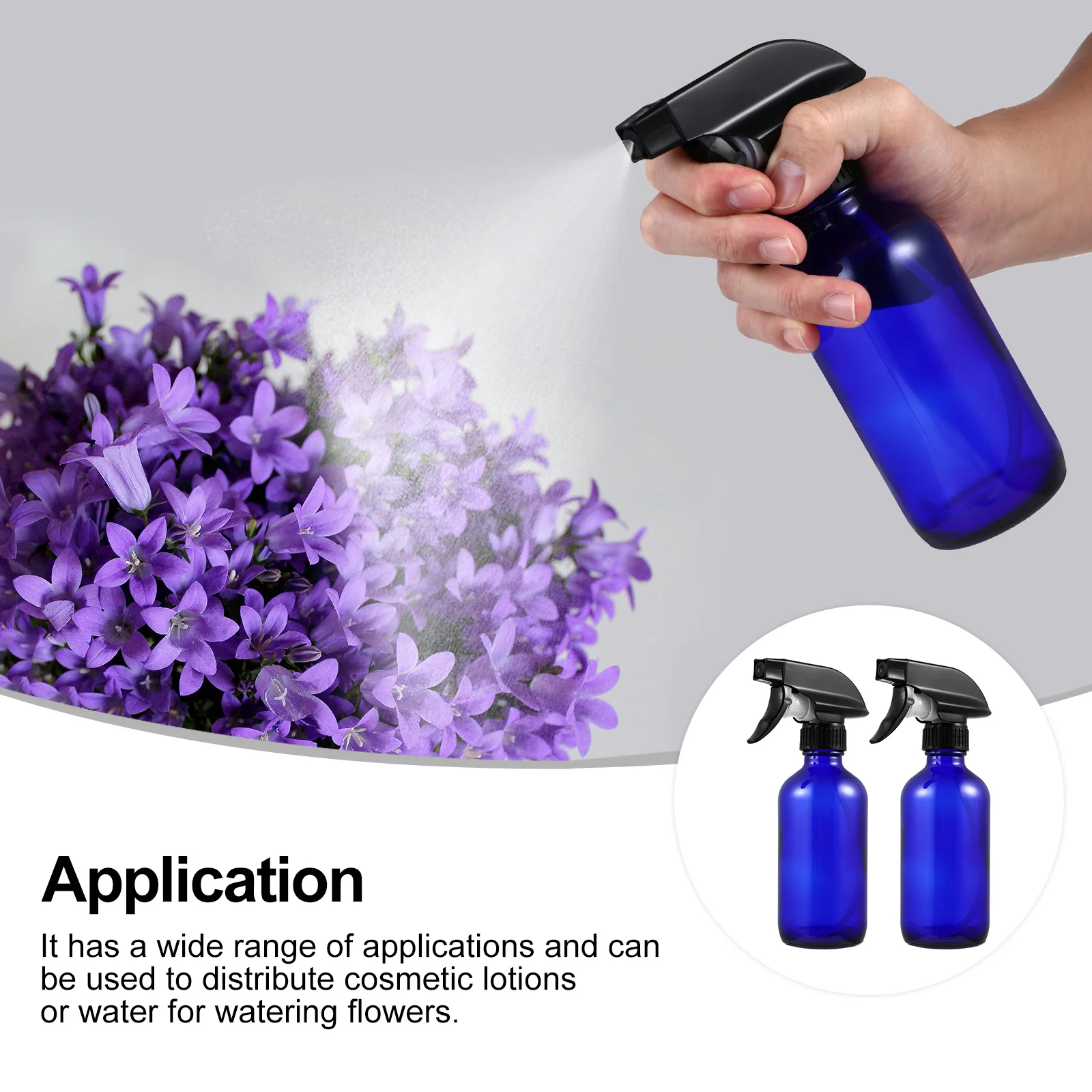 

2Pcs 230Ml Glass Spray Bottle Refillable Mist Sprayer for Lotion Watering Plants Hair Styling Tool Empty Liquid