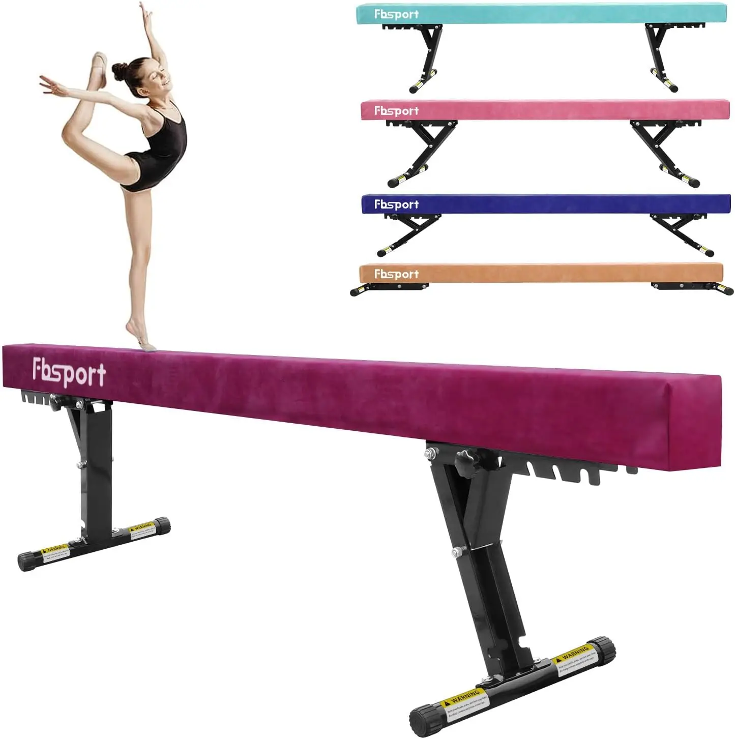 

Adjustable Balance Beam: High and Low Floor Beam Gymnastics Equipment for Kids/Adults,Gymnastics Beam for Training,P