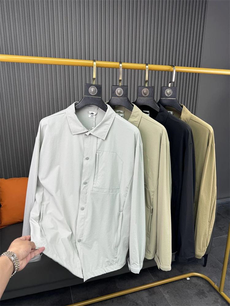 

Мужская модная повседневная свободная легкая весна-лето с защитой от ультрафиолета Jaet Long Sve с откидным воротником, легкая, прохладная