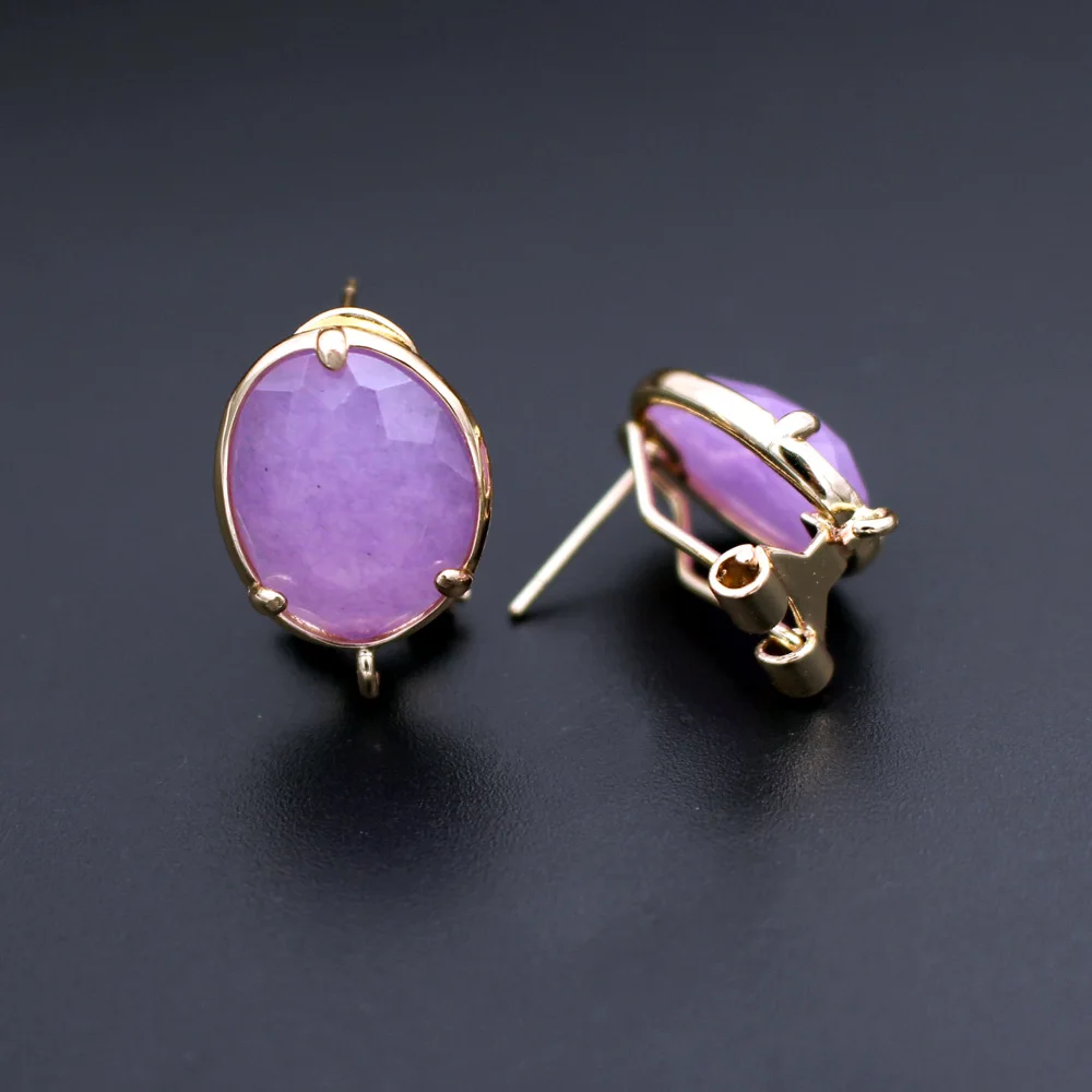 10pair Gold Plated Color Stone Earrings with Open Loop Connectors DIY For Women Bridal Drops Wedding Dangle Earrings