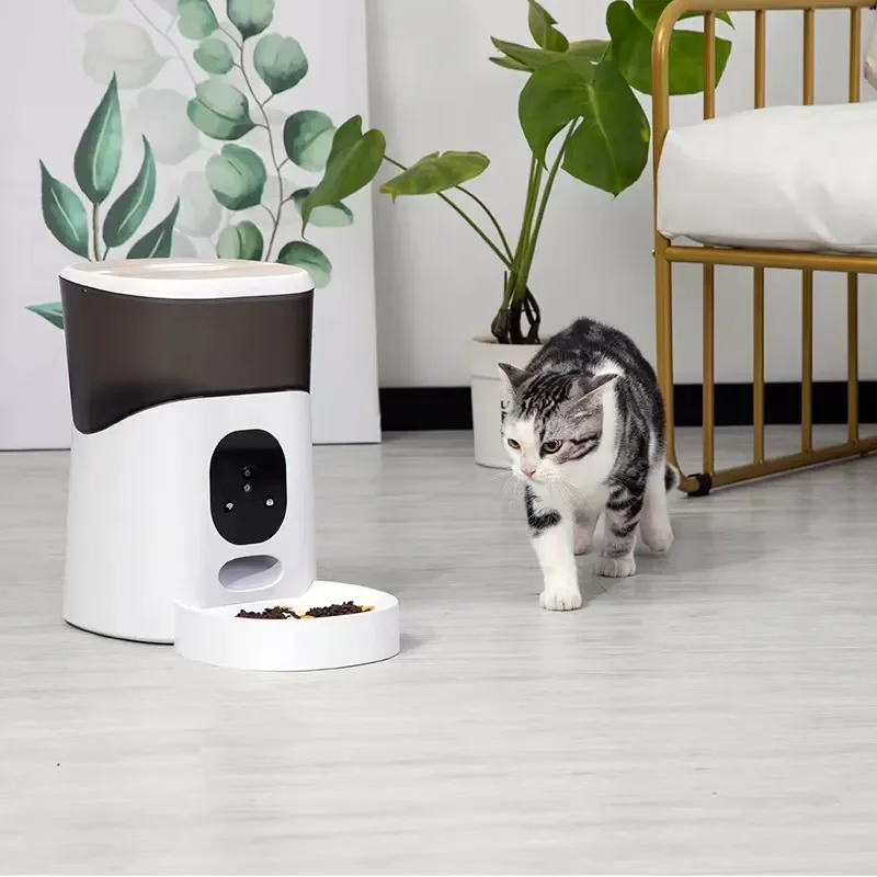 Smart Pet Feeder with Camera WiFi Automatic Dog Cat Food Dispenser Timed Meal Portion Control Remote Video Monitor App
