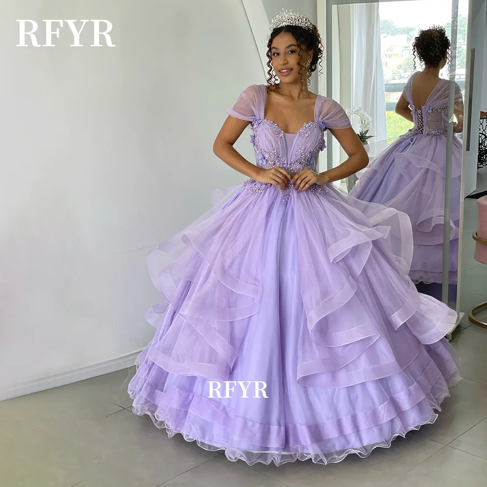 RFYR una línea vestido de precios vestido de quinceañera con cuentas fuera del hombro vestido de baile de graduación vestido de 15 años Vestidos de gala personalizados