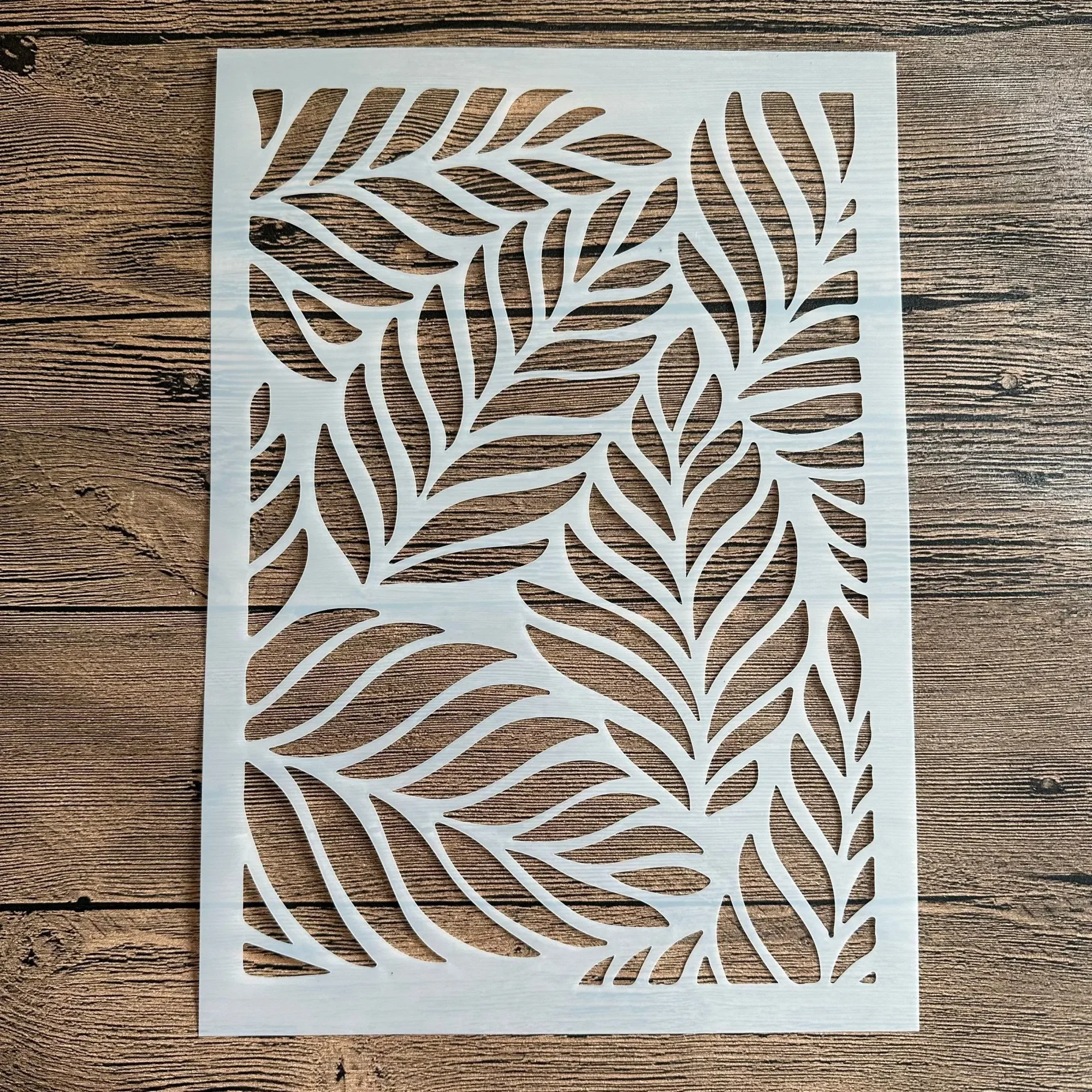 A4 29 * 21 cm DIY Szablony do malowania ścian Scrapbook Kolorowanie Wytłaczanie Album Dekoracyjny Szablon kartki papierowej, liść mandali ściennej