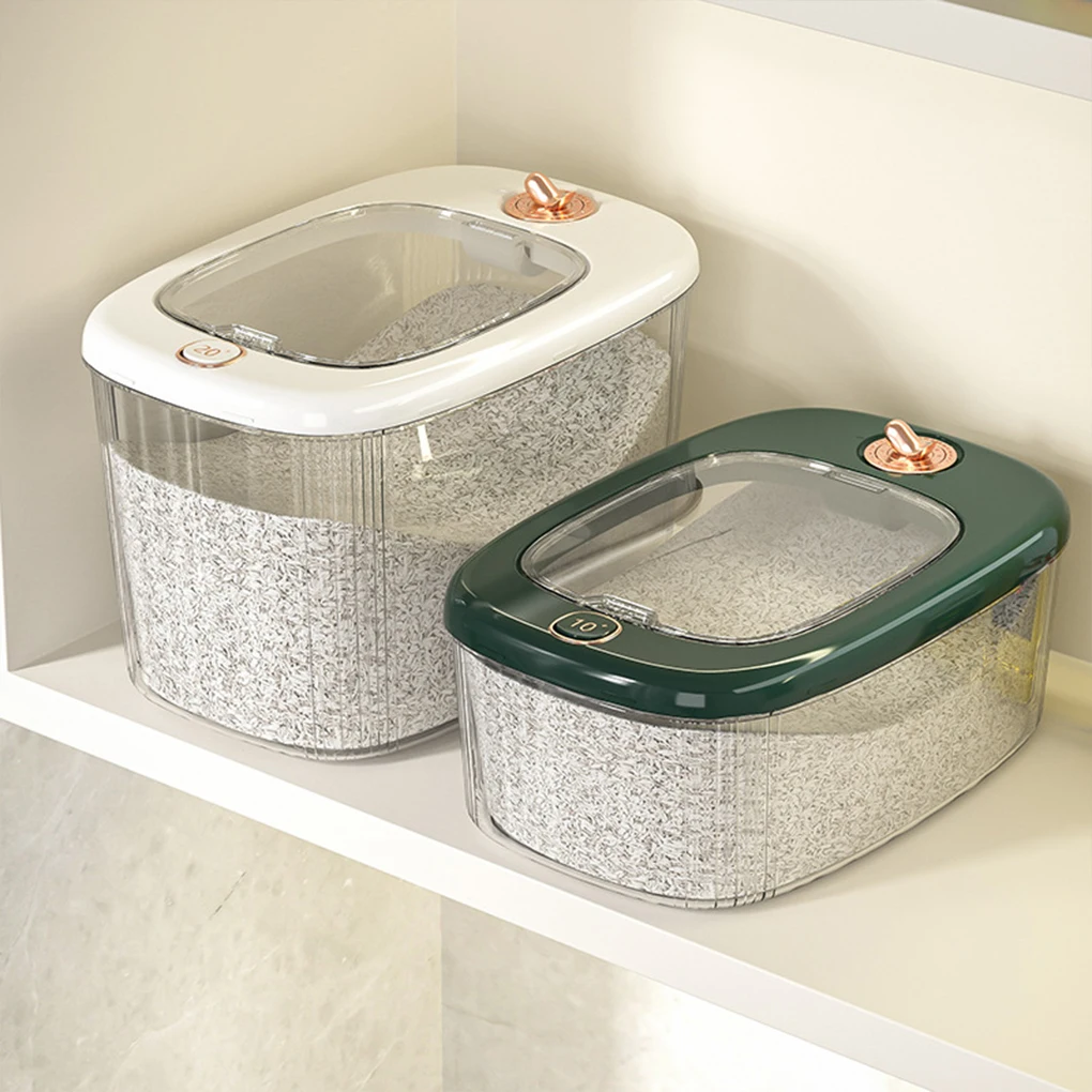 

Household Flip Lid Storage Bucket Time Keeping Doesn T Up Space Moisture-proof Rice Bucket Rice Box green 5kg