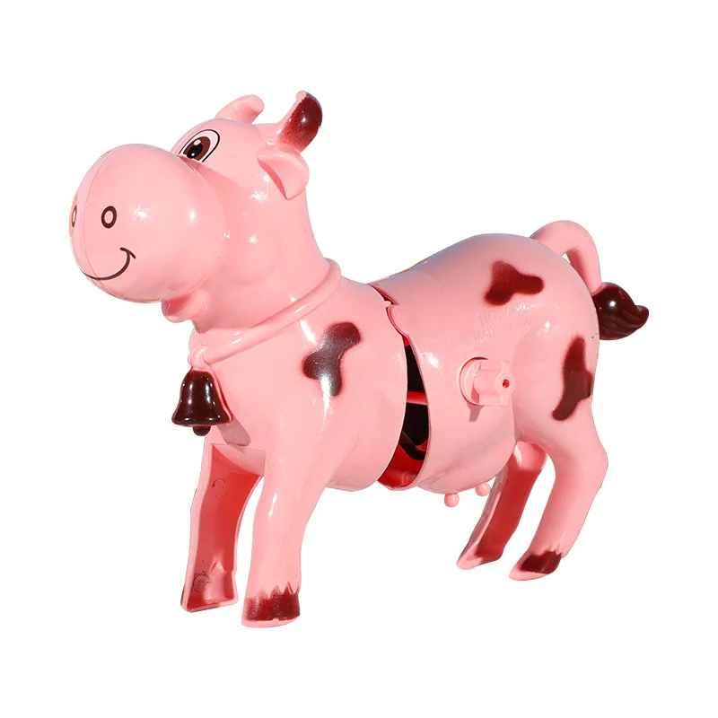 Jouets de simulation d'animaux de ferme pour enfants, vache à remonter, jouets nostalgique d'enfance, vache sautante mécanique mignonne, 2 pièces