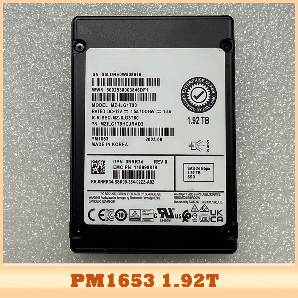 

PM1653 1.92T SAS 24G DPN 0NRR34 EMC PN 118999879 MZILG1T9HCJRAD3