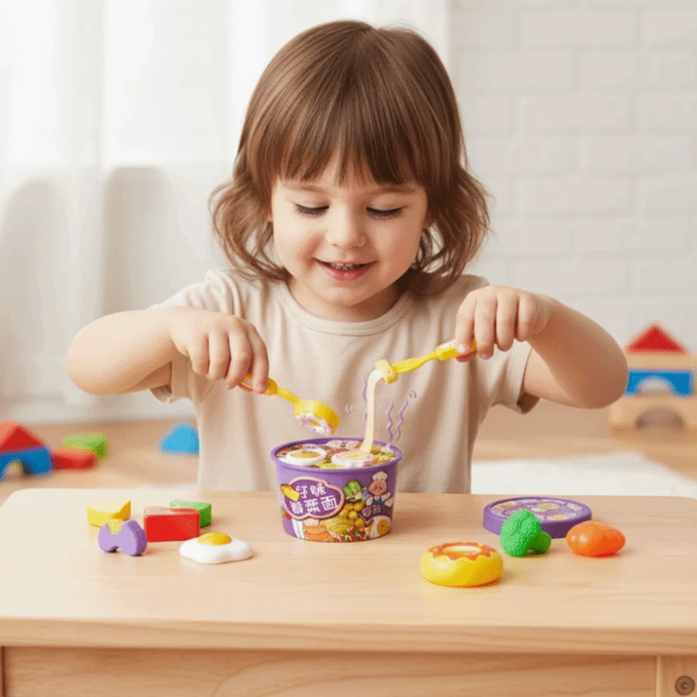 Giocattolo di alimentazione Ramen simulato Gioco di ruolo Educazione precoce Giocattoli di alimentazione alimentare Giocattoli da cucina per cartoni animati Giocattoli per case da gioco Giocattolo per bambini