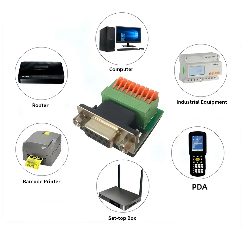 Solderfree DB9 RS485 RS422 سلك موصل 9PIN الاتصال السريع محول طرفي DB9 ذكر أنثى خالية من لحام رئيس مشترك محول