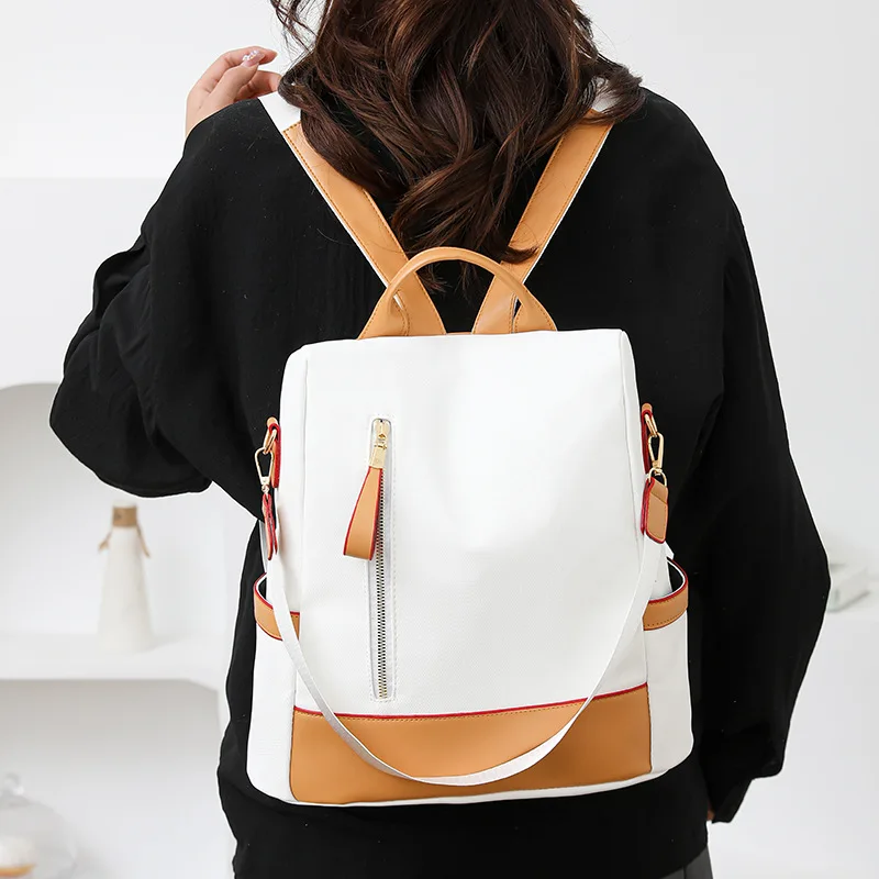 1 حقيبة ظهر جديدة، حقيبة سفر نسائية، حقيبة مدرسية عصرية مضادة للسرقة، النسخة الكورية من حقيبة الظهر ذات الملمس الناعم