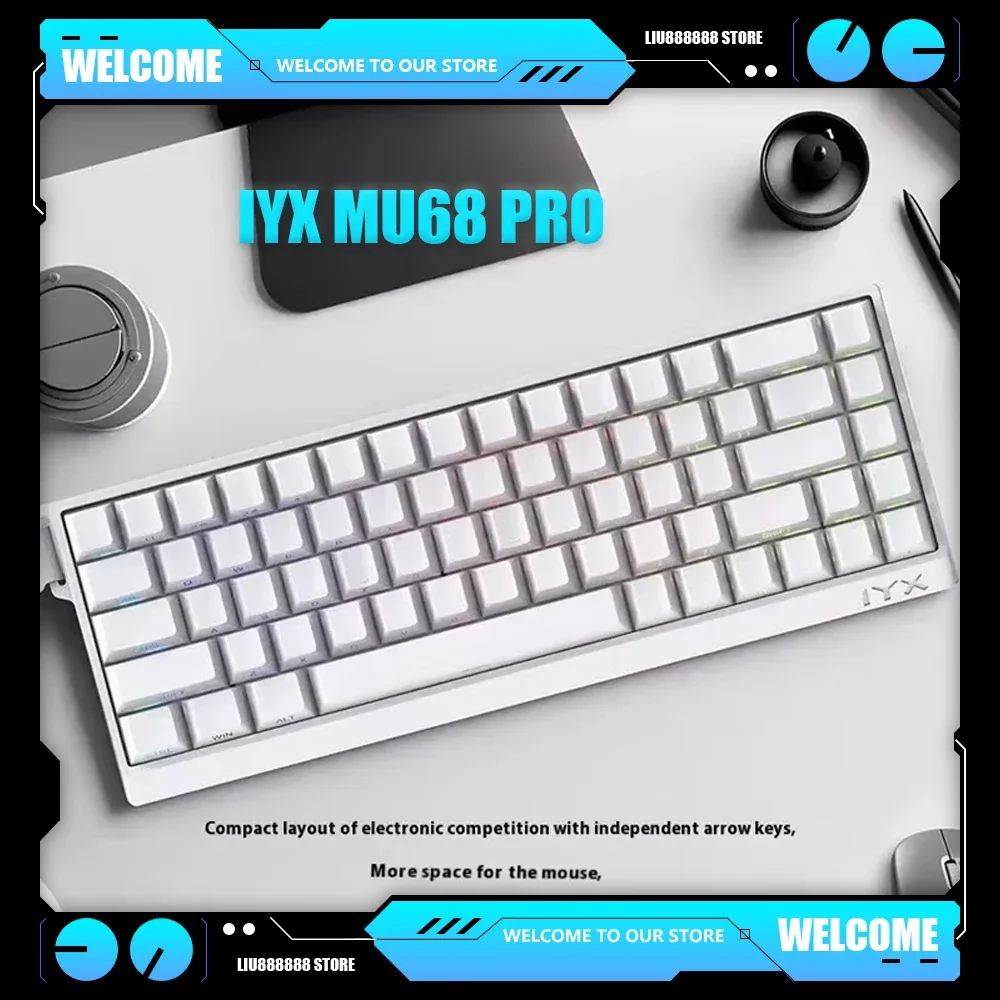 IYX MU68 Pro Mechanical Keyboard 8k RT0.04 RGB Backlit Hot Swap Magnetic Switch E-sports Gamer Keyboard Wired Aluminium Alloy