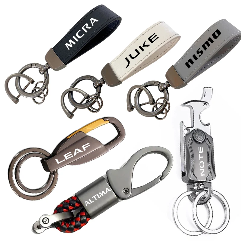 For Nissan altima Juke Leaf Maxima Micra Murano navara NOTE Favorit keychain leather keychain metal gift Accessories