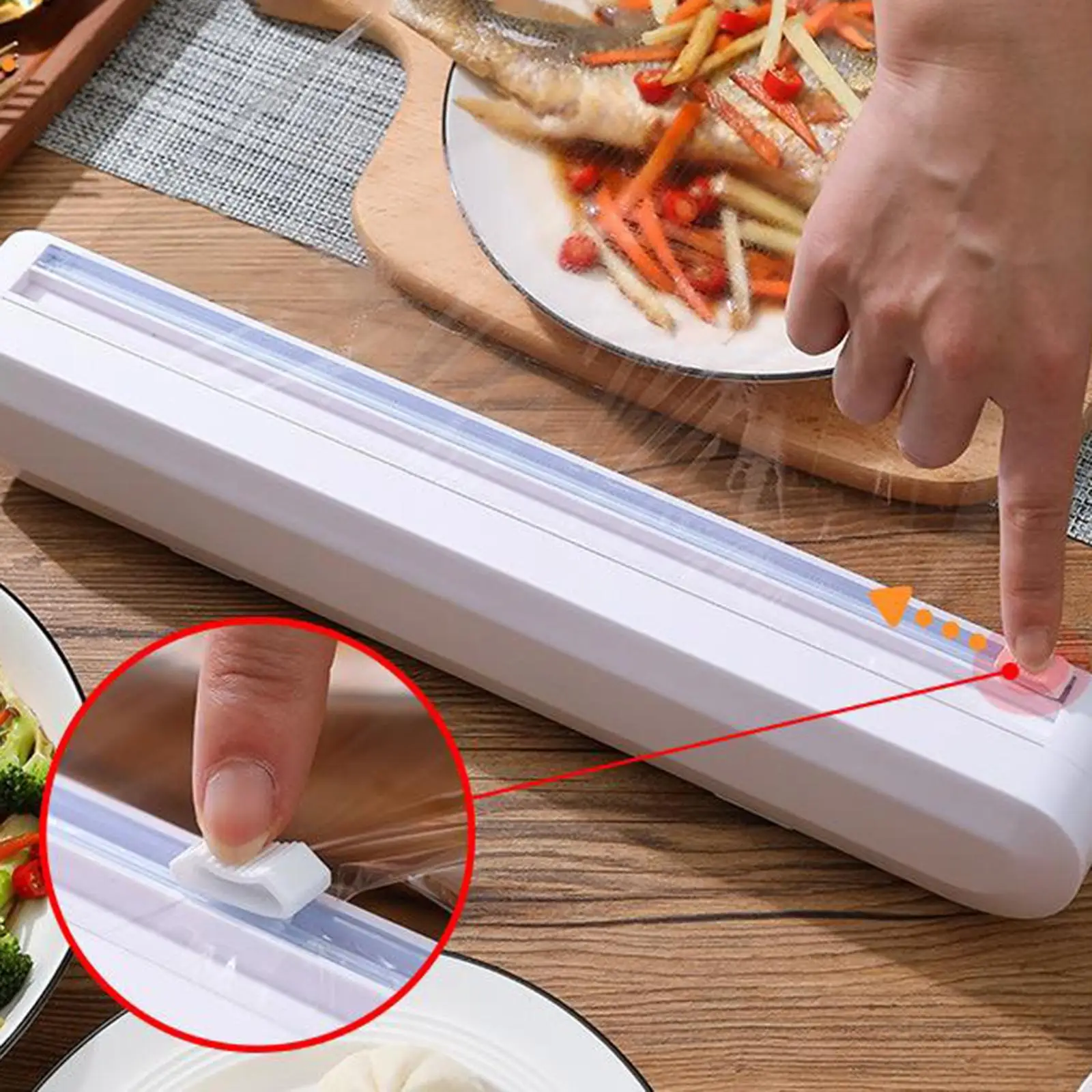 Food Wrap Dispenser - Effortless Kitchen Tool for Wrapping and Cutting