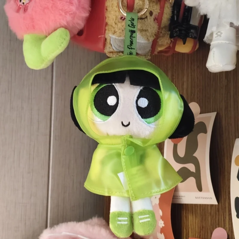 

Powerpuff Girls Kawaii 13cm Cartoon Plush Keychain Anime Girly Heart Design Cute Raincoat Series Stuffed Toy for Girls Gift