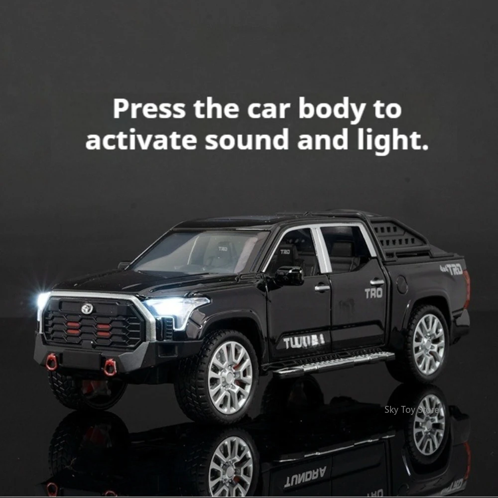 รถโมเดลจำลอง Tundra Pickup RAM Mammoth ขนาด 1:32 ทำจากโลหะผสม พร้อมเสียงและไฟ มีระบบดึงหลังเปิดประตูได้ ของเล่นเด็ก ของขวัญเซอร์ไพรส์