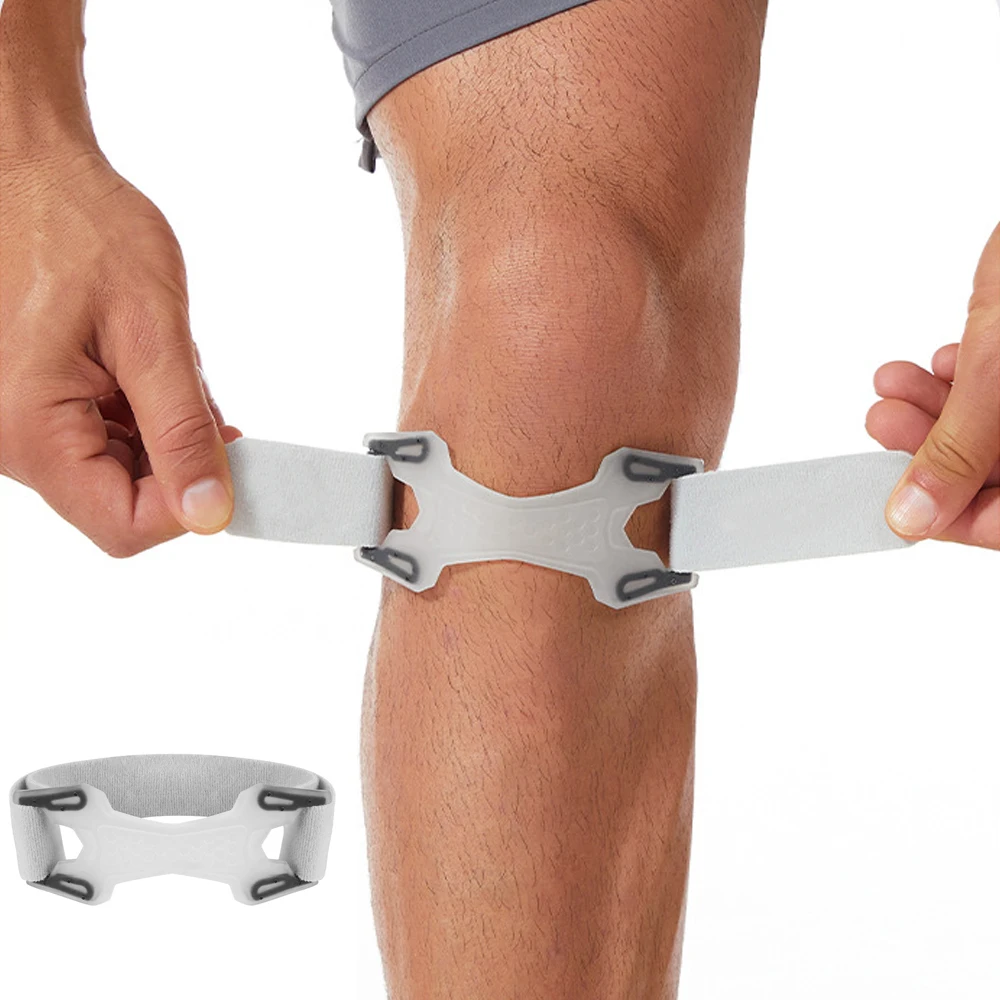 

1PCS Patella Knee Band, Adjustable Silicone Patella Knee Strap, Patellar Tendon Knee Pain Relief Support Brace for Running