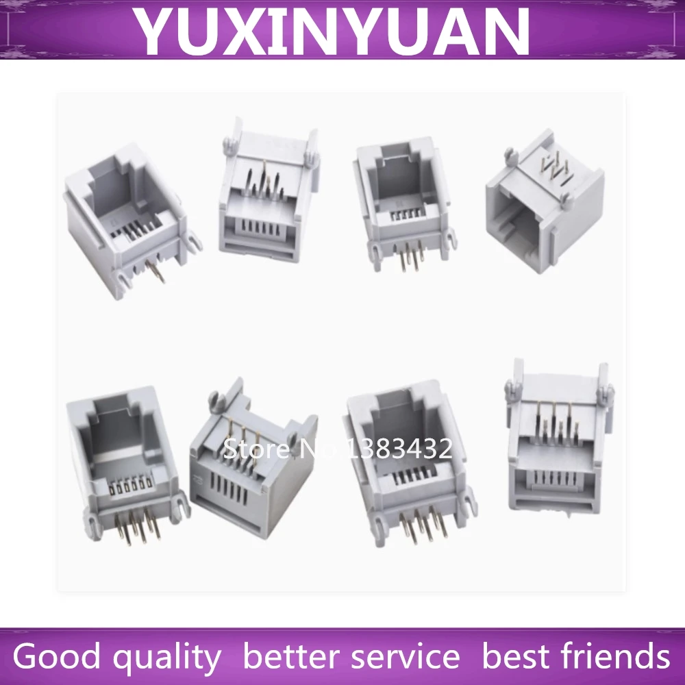 100Pcs/Lot RJ11 6P6…