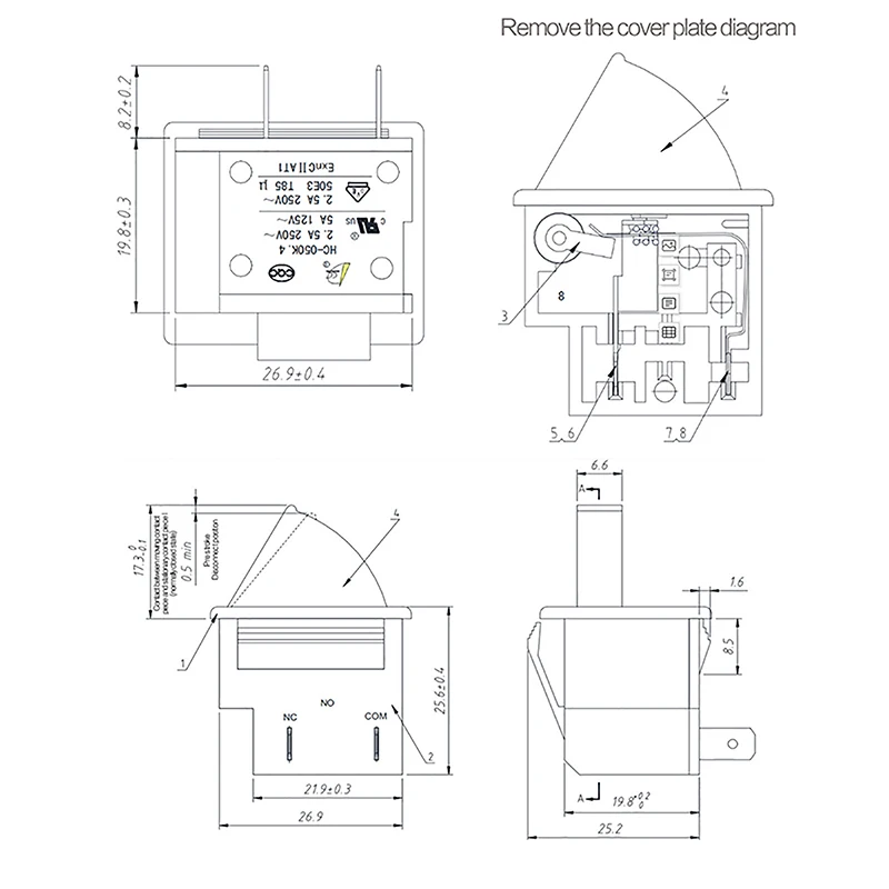 2/3Pin Refrigerator Door Lamp Light Switch For Freezer Parts AC 5A 125V/5A 125V Universal Fridge Household Accessories