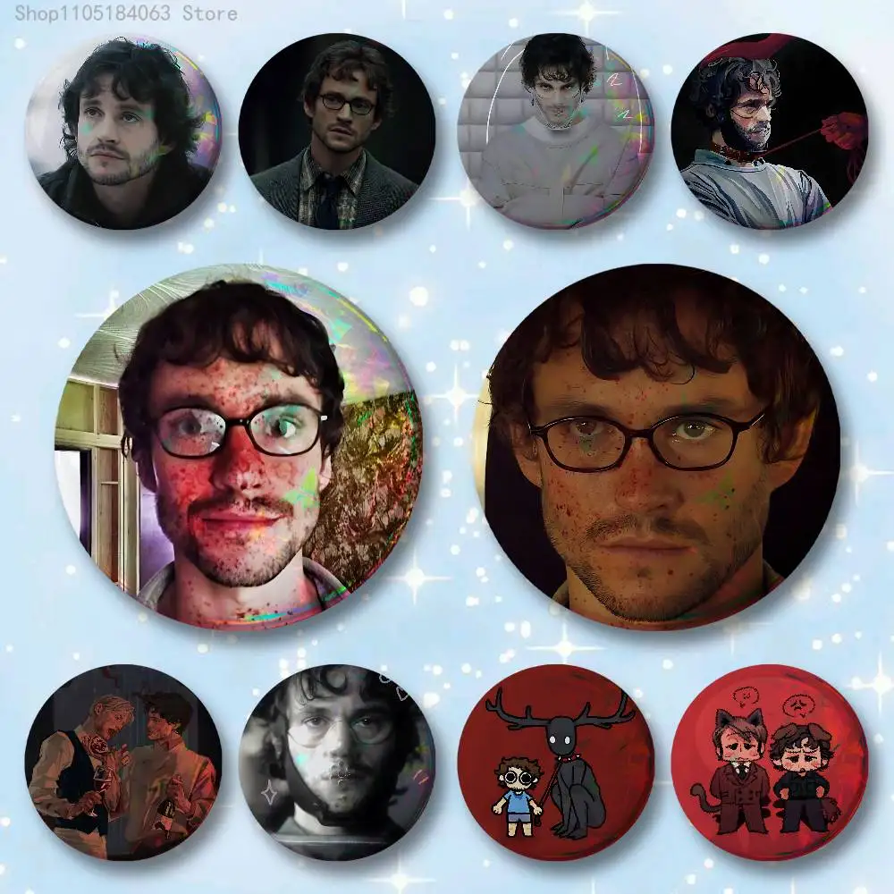 

Will G-Graham Enamel Pin Tinplate Round Brooch Cosplay Nijigen Otaku Culture Badges 58mm 44mm 32mm 75mm 25mm