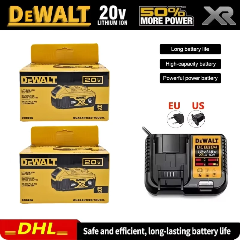 Nouvelle batterie 20V 6.0Ah MAX 18650 pour outil électrique, remplacement pour DeWalt DCG406 DCD887 DCF880 DCF860 DCF922, batterie 20V 6A avec chargeur