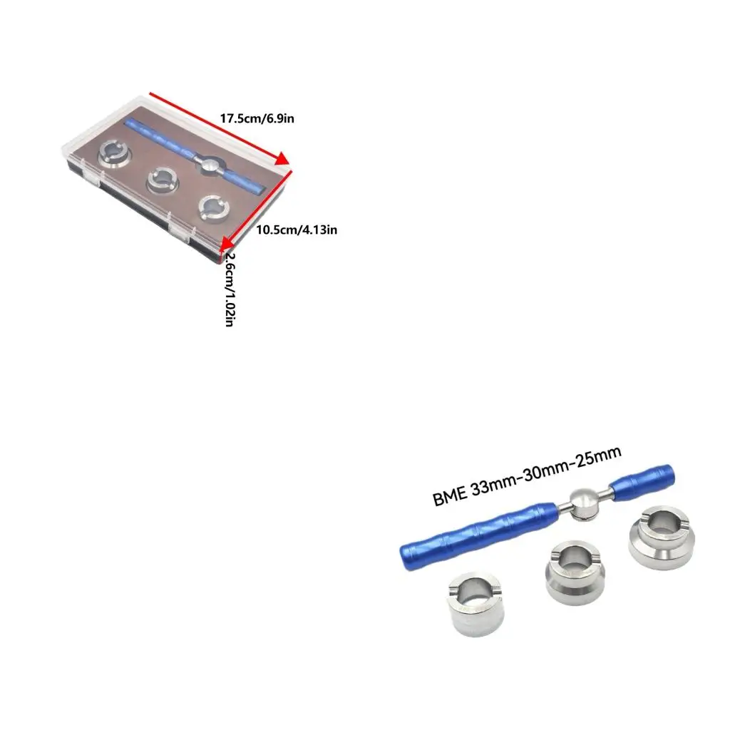 Manual Watch Repair Opener Set with Watch Case Back Tool, Three Die Diameters and Two Handle Turning Action for Opening Closing