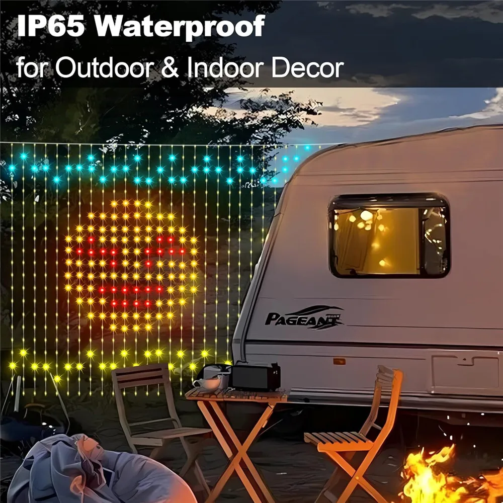 USB DC5V WS2812B الذكية Led سلسلة أضواء عيد الميلاد بلوتوث الموسيقى App التحكم RGBIC الستار LED عنونة الطرف الديكور #2