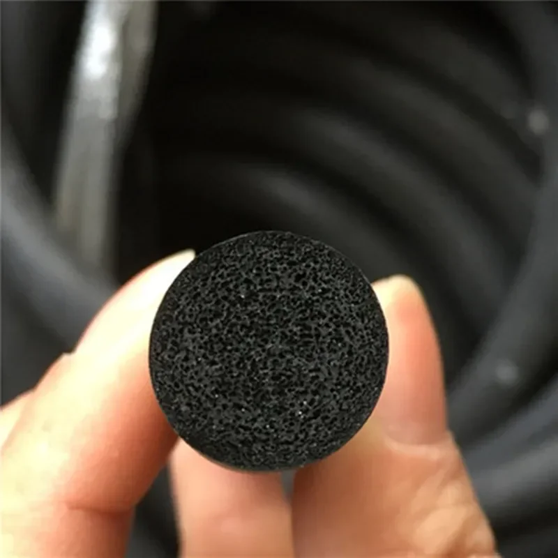 Black Foamed silicone rubber seal strip Round dia 3 4 5 6 7 8 mm Oring line cord Foaming rubber molding damper waterproof