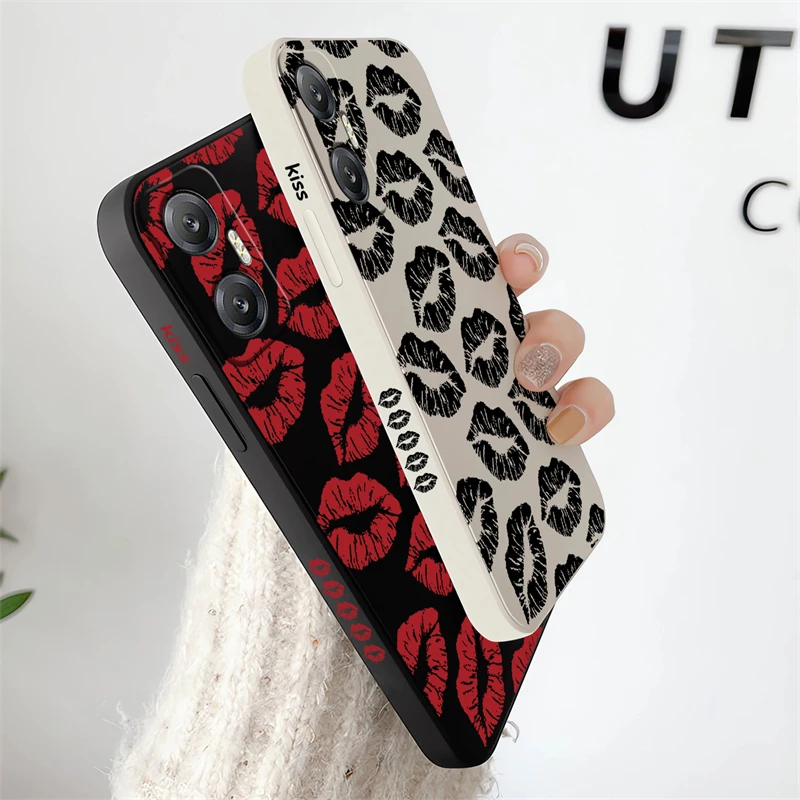 INS Black Lips Phone Case For Infinix Hot 9 10 11 12 30I Play 10S 10T 11S NFC 12 20S Silicone Soft Shockproof Bumper Back Cover - view 4