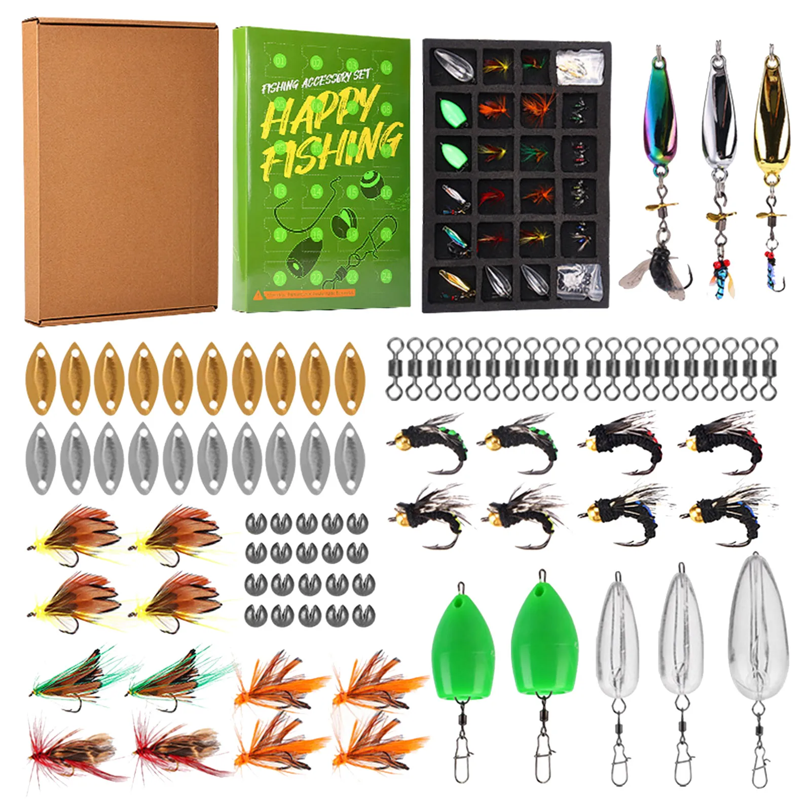 يختتم الموقت بصوت عال 2025 الصيد تقويم القدوم للرجال الكبار الصيادين المراهقين الأطفال عيد الميلاد التقويم 24 قطعة هدية Wg1600 #1