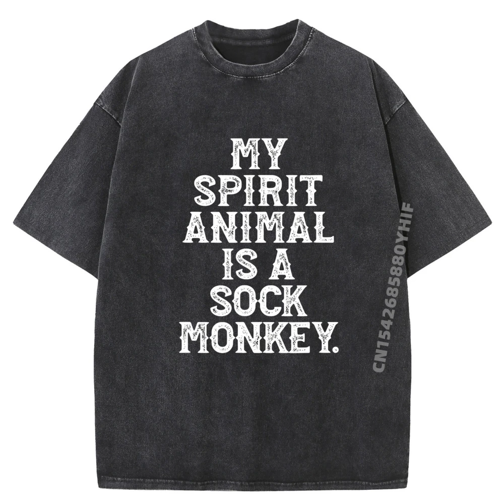

Новейшая футболка с рисунком My Spirit Animal is a Sock Monkey, простая рубашка, мужские простые потертые рубашки для мужчин
