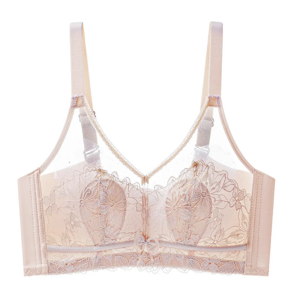 

Rabbit Ears Inner Pads Wireless Deep V Bra Shockproof Anti-sagging Women Lace Thin Bra Lingerie Close-fitting